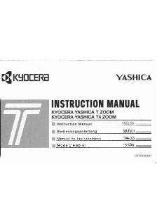 Yashica T 4 manual. Camera Instructions.